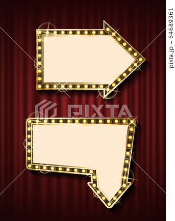 Arrows or Pointer, Night Show Banner with Curtain 64689361