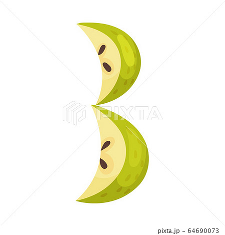 Number Arrranged From Apple Fruit Isolated on White Background Vector Illustration 64690073