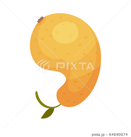 Number Arrranged From Pear Fruit Isolated on White Background Vector Illustration 64690074