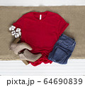 Red tee mockup - cold weather fall tshirt with 64690839