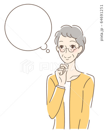 笑顔で想像する女性 笑顔で想像する女性 64691251