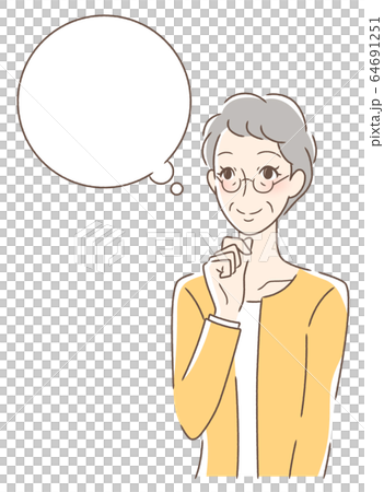 笑顔で想像する女性 笑顔で想像する女性 64691251
