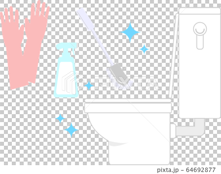 廁所和廁所清潔設備的插圖 64692877