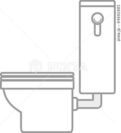 洋式トイレ 横から見た図のイラスト素材