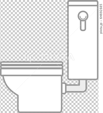 洋式トイレ 横から見た図のイラスト素材
