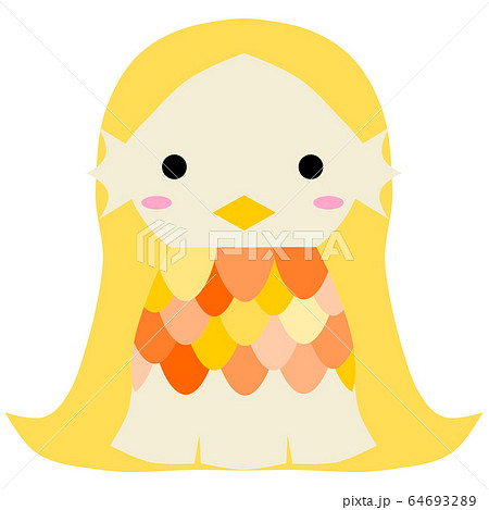 黄色い妖怪アマビエ様のイラスト素材 [64693289] - PIXTA