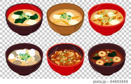 味噌汁のイラストセット 64693849