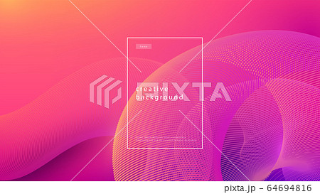 Abstract background pink design. Fluid flow gradient with geometric lines and light effect. Motion minimal concept. Vector illustration 64694816