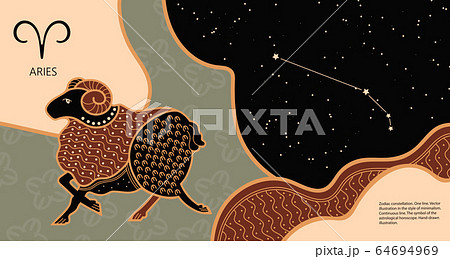 Zodiac Background Constellation Aries のイラスト素材