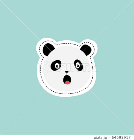 Cute panda bear with surprised face, isolated... - Stock Illustration  [64695917] - PIXTA