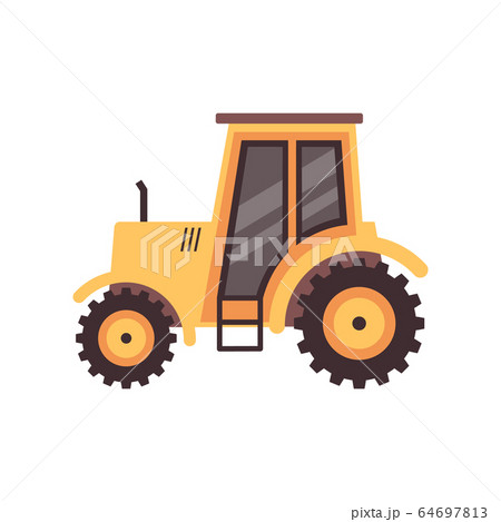 Agricultural tractor machine cartoon icon flat vector illustration isolated. 64697813