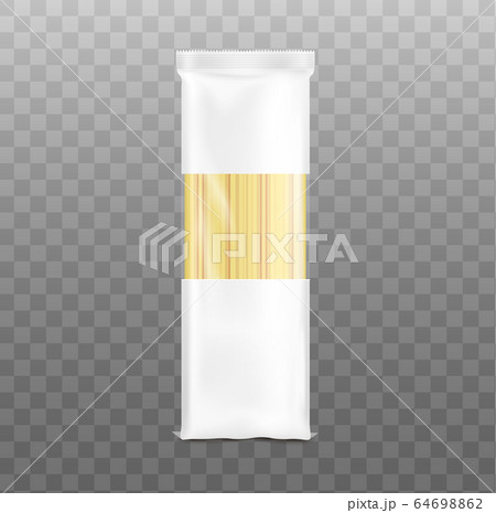 Spaghetti pasta blank packaging template realistic vector illustration isolated. Spaghetti pasta blank packaging template realistic vector illustration isolated. 64698862