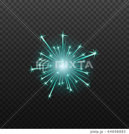 Neon blue fireworks or firecrackers icon realistic vector illustration isolated. 64698883