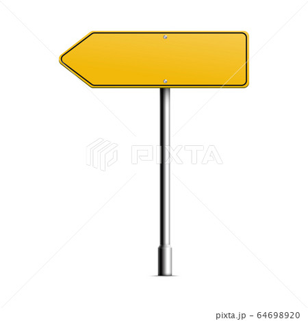 Mockup of direction arrow blank signboard realistic vector illustration isolated. 64698920