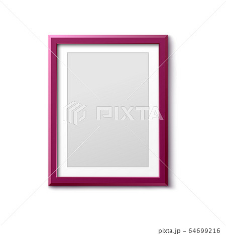 Blank photo purple frame mockup realistic vector illustration isolated on white. Blank photo purple frame mockup realistic vector illustration isolated on white. 64699216