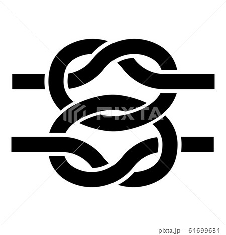 Two nautical knots Ropes Wire with loop Twisted Two nautical knots Ropes Wire with loop Twisted 64699634