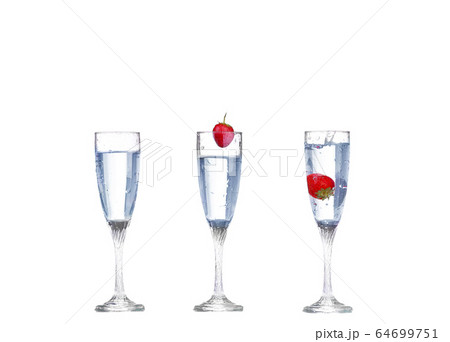 collage Glass of water isolated on a white 64699751