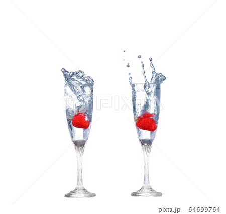 collage Glass of water isolated on a white 64699764