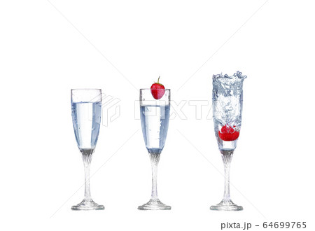 collage Glass of water isolated on a white 64699765