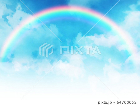 虹が架かった空のイラスト素材