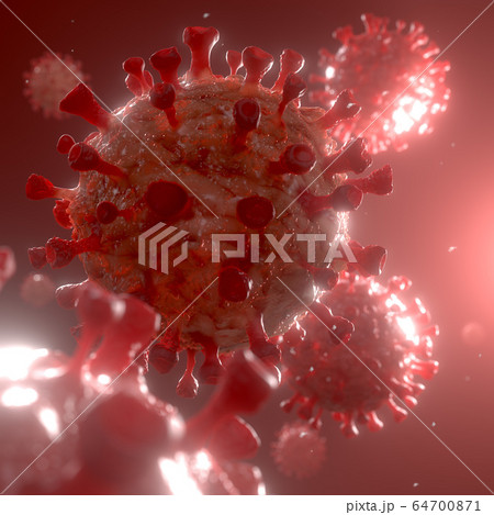 Closeup COVID-19 Coronavirus cells 64700871