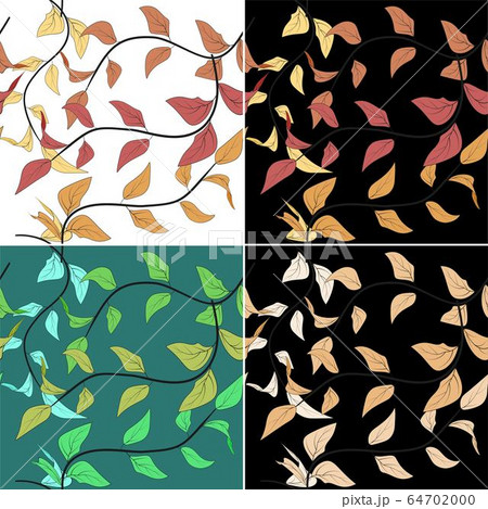 Colorfull leaves in modern style on colorfull background. Colorful vector illustration. Botanical 64702000