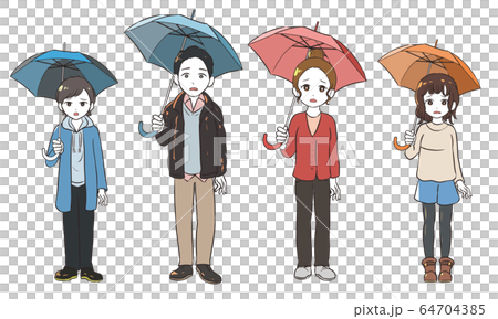 傘をさして憂鬱になる人々 傘をさして憂鬱になる人々 64704385