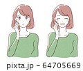悩む女性と笑う女性 64705669