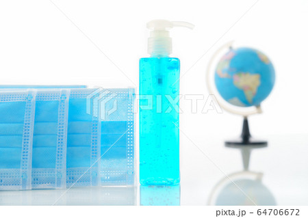 Alcohol gel bottle sanitizer hand and Medical face 64706672