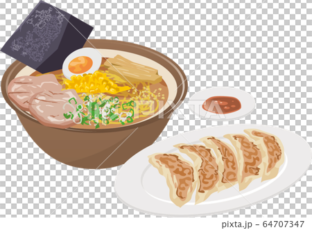 味噌拉麵和煎餃插圖 64707347