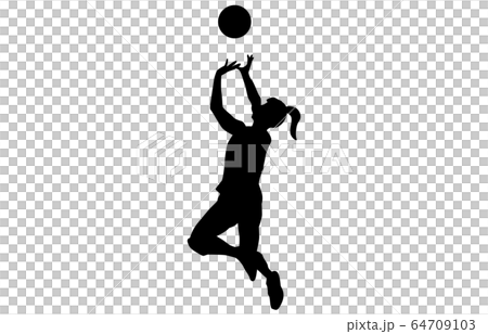 スポーツシルエットバレーボール10のイラスト素材 スポーツシルエットバレーボール10のイラスト素材