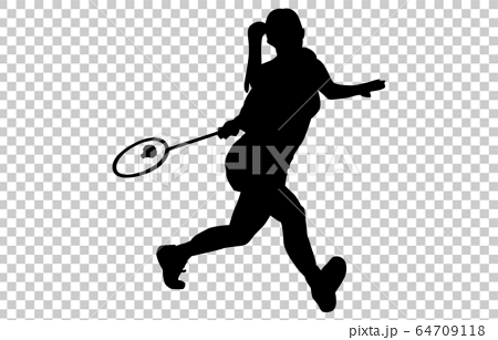 Sport Silhouette Badminton 4 Stock Illustration