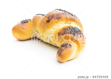 Sweet homemade croissant with poppy Sweet homemade croissant with poppy 64709309