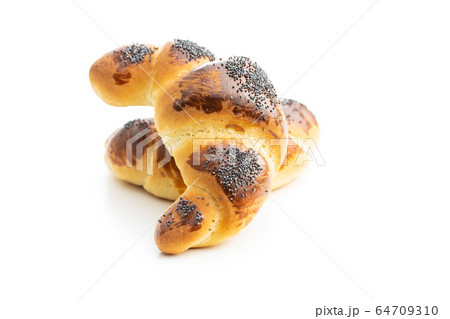 Sweet homemade croissants with poppy Sweet homemade croissants with poppy 64709310