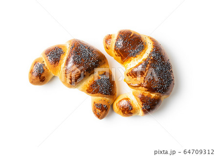 Sweet homemade croissants with poppy Sweet homemade croissants with poppy 64709312