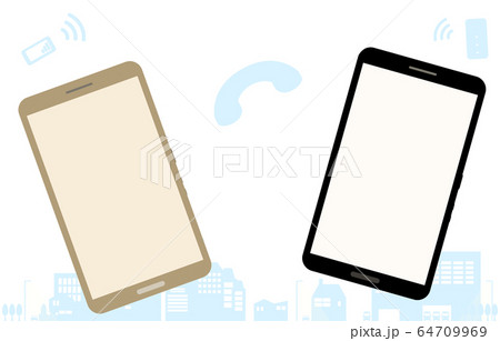 スマホで繋がるイメージイラスト 64709969