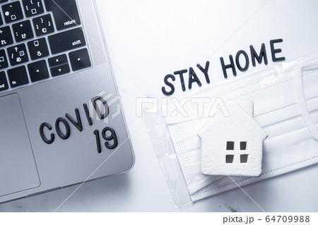 STAYHOME、COVID19、コロナ、マスク、自粛 STAYHOME、COVID19、コロナ、マスク、自粛 64709988