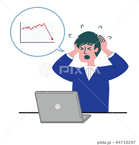 男性 若い お兄さん パソコン グラフ 暴落 男性 若い お兄さん パソコン グラフ 暴落 64710297