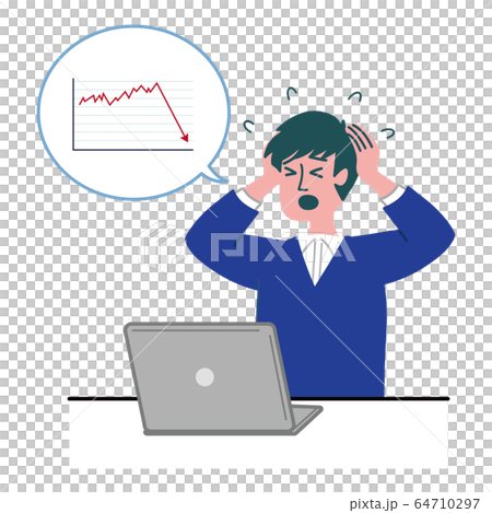 男性 若い お兄さん パソコン グラフ 暴落 男性 若い お兄さん パソコン グラフ 暴落 64710297