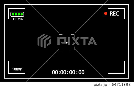 Digital 4K camera video viewfinder.Camera rec interface viewfinder with digital focus and exposure settings. 64711398