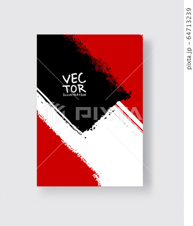 Black red ink brush stroke on white background. 64713239