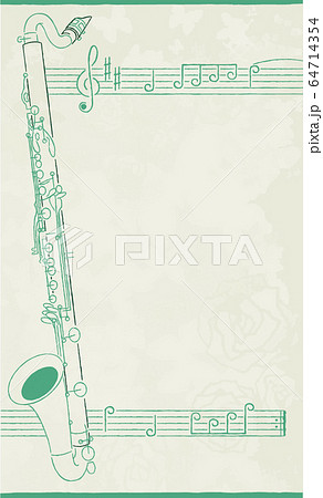 名札テンプレート単体緑1 バスクラ のイラスト素材 64714354 Pixta