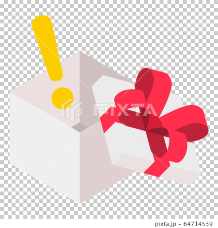 Gift box white surprised mark 64714539