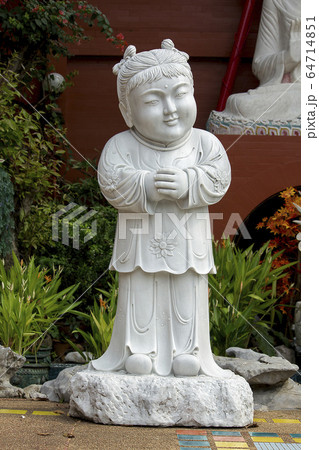 Chinese Child Statue Temple Bangkok Carved from marble 64714851