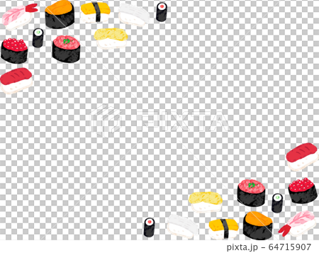 Sushi Triangle Frame Crayon Stock Illustration