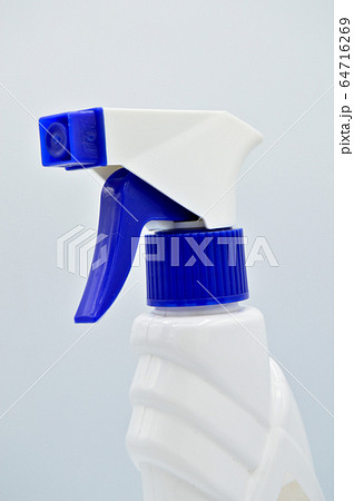 White colored plastic spray detergent bottle. White colored plastic spray detergent bottle. 64716269