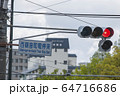 路面電車の信号：赤信号 64716686