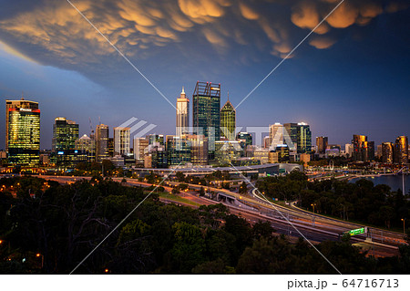 skyline of Perth with city central business 64716713