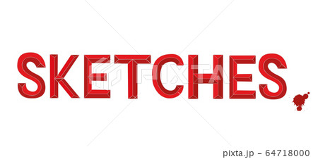 Sketches - chisel alphabet font sign. graphics for your awesome projects. Perfect for stationery, logo, branding, Instagram posts and more. Vector stock illustration isolated in white background  64718000