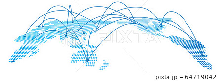 Communications network map of the world 64719042
